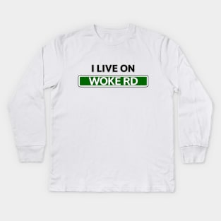 I live on Woke Road Kids Long Sleeve T-Shirt